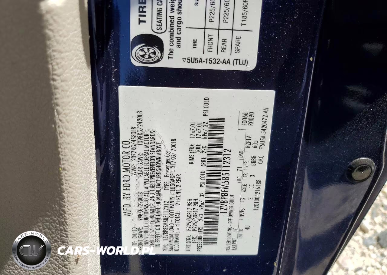 2011 Ford Mustang VIN:1ZVBP8EM5B5112312 - 12