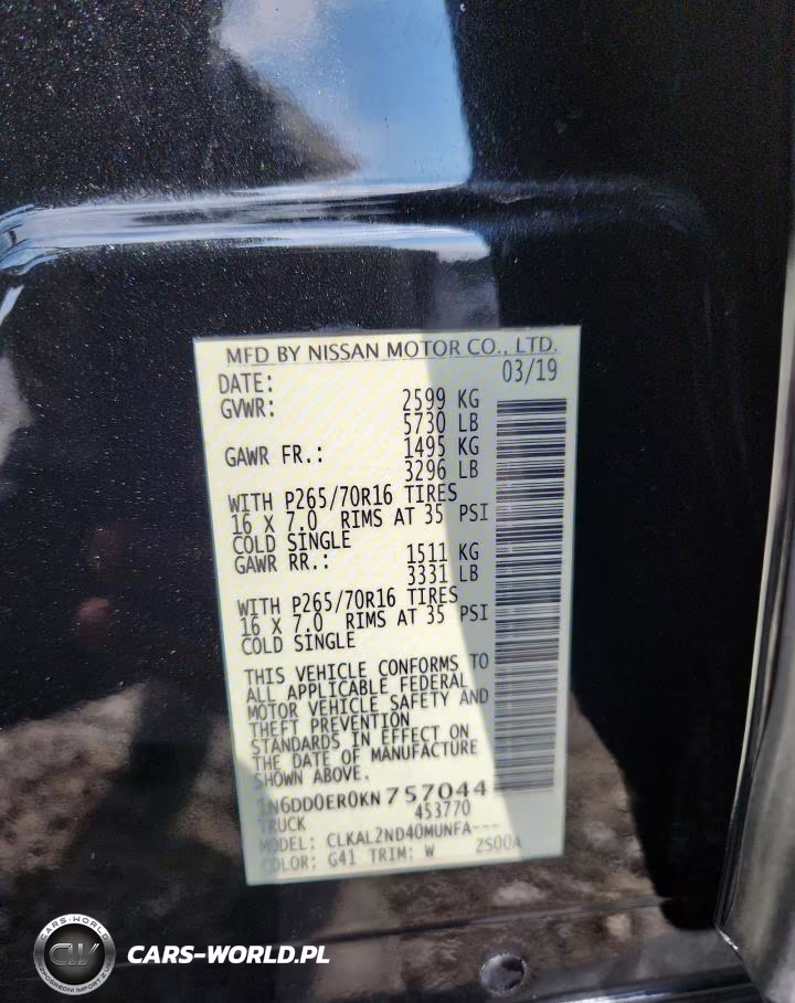2019 Nissan Frontier Sv VIN:1N6DD0ER0KN757044 - 13