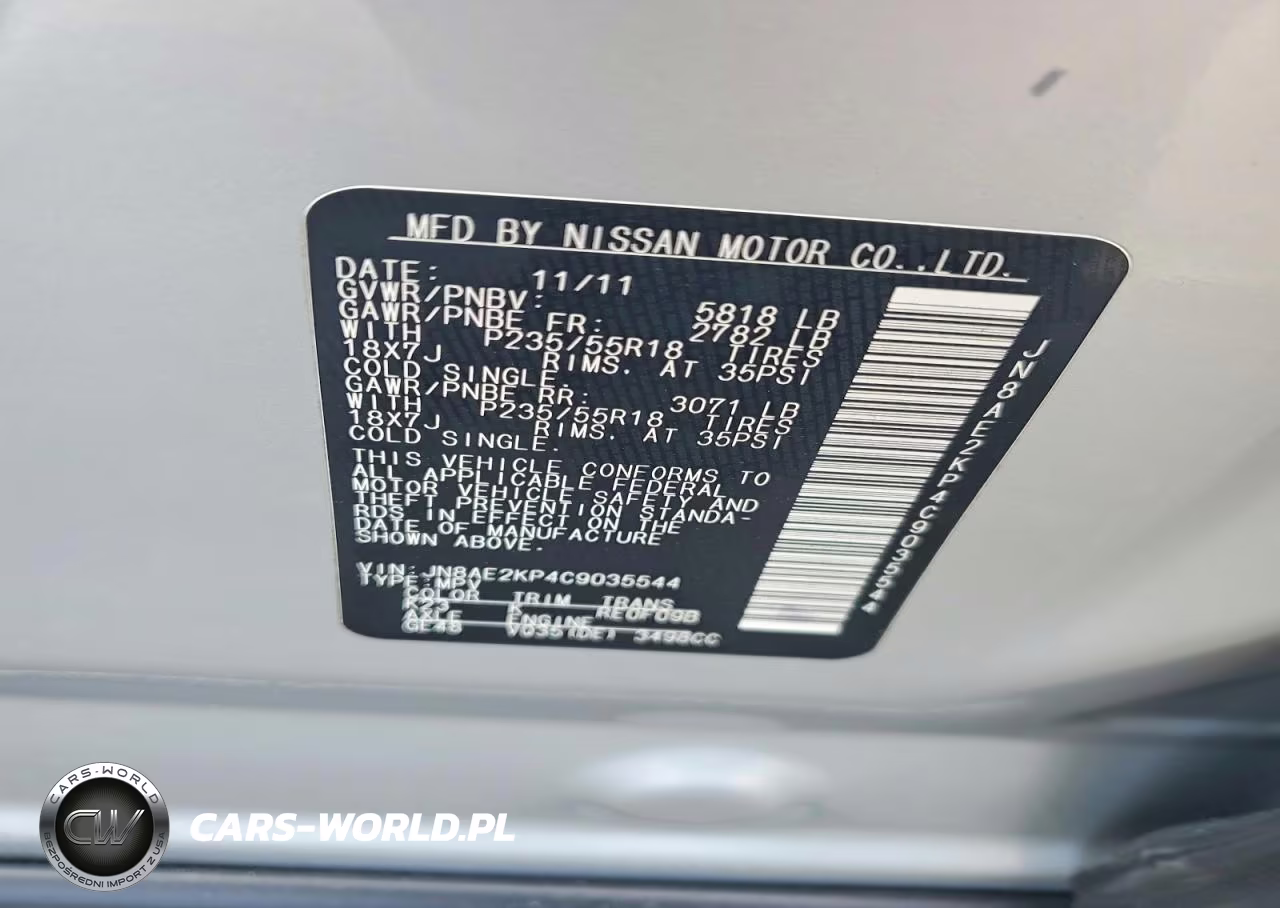 2012 Nissan Quest 3.5 S VIN:JN8AE2KP4C9035544 - 13