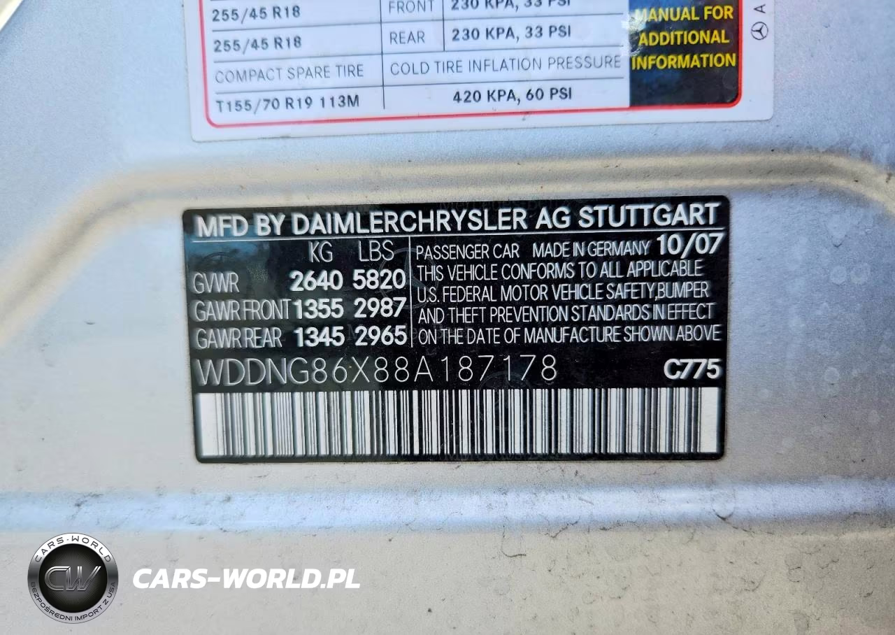 2008 Mercedes-Benz S 550 4Matic VIN:WDDNG86X88A187178 - 12