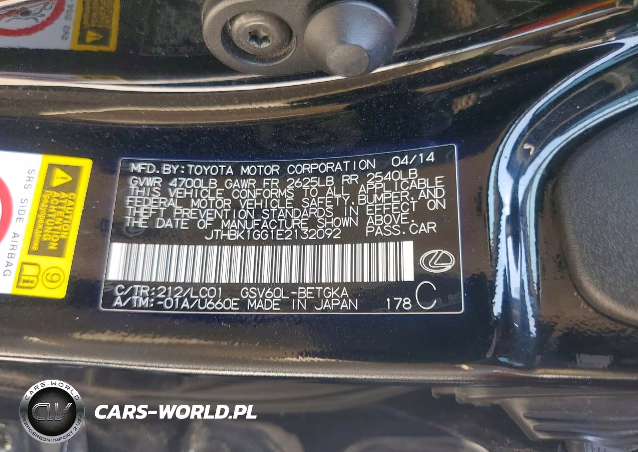 2014 Lexus Es 350 VIN:JTHBK1GG1E2132092 - 13