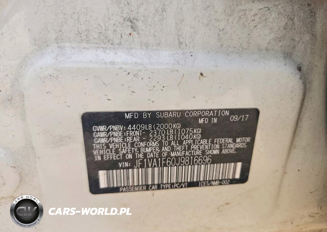 2018 Subaru Wrx Limited VIN:JF1VA1F60J9816696 - 12