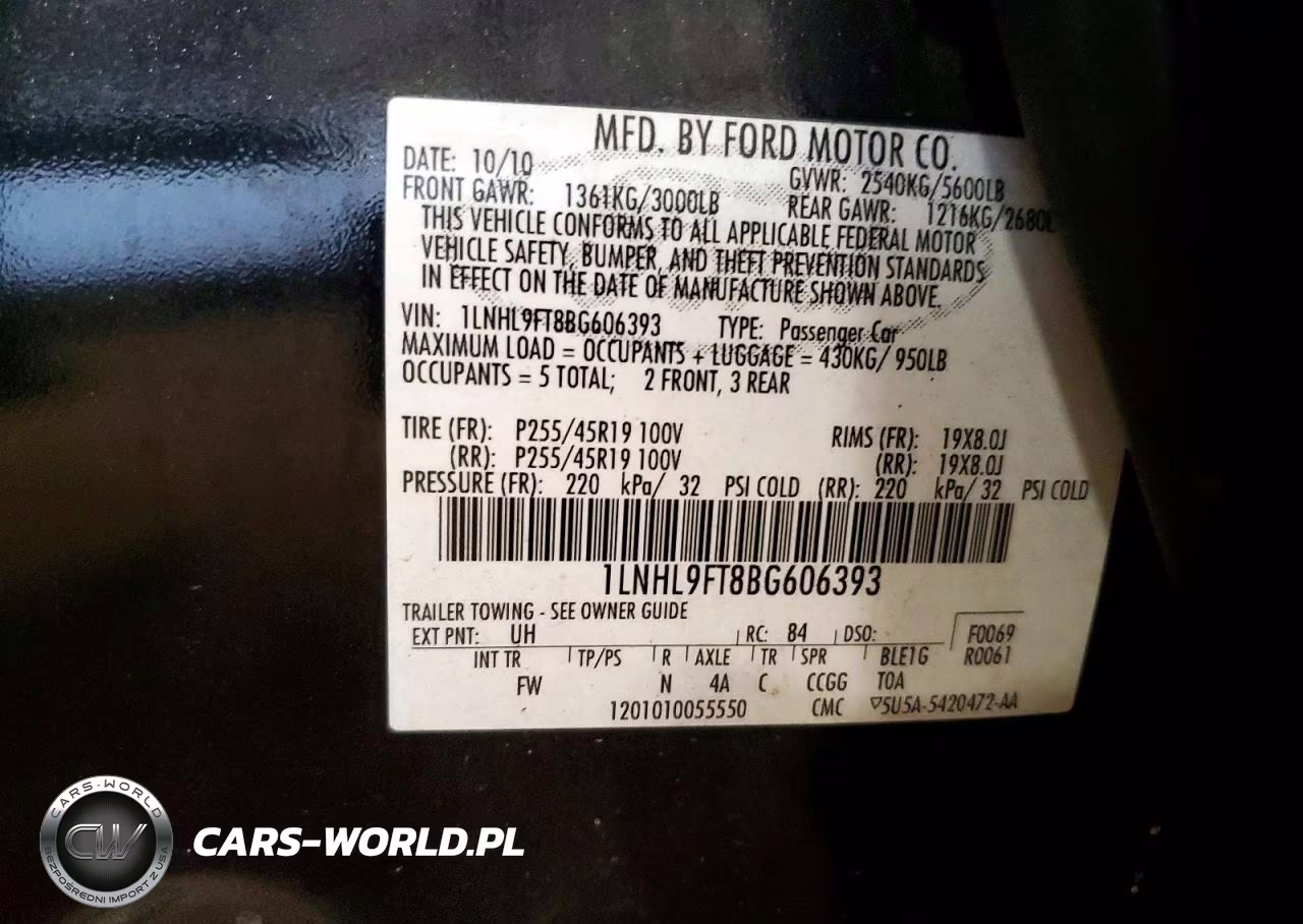 2011 Lincoln Mks VIN:1LNHL9FT8BG606393 - 12
