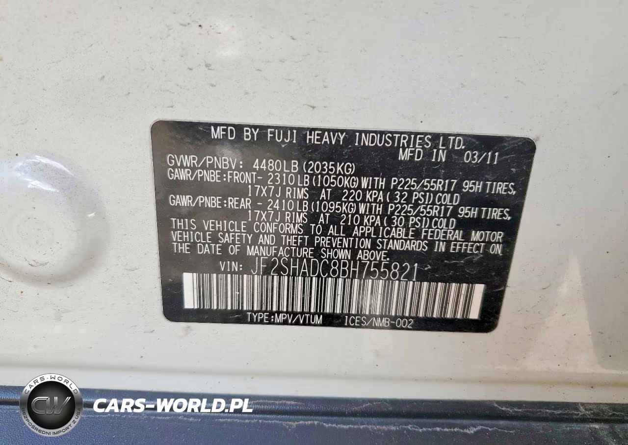 2011 Subaru Forester 2.5X Premium VIN:JF2SHADC8BH755821 - 12