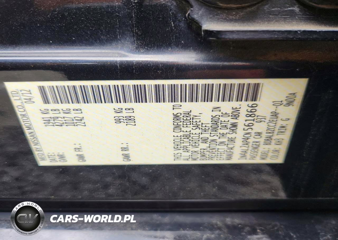 2012 Nissan Altima 2.5 VIN:1N4AL2AP4CN561866 - 12