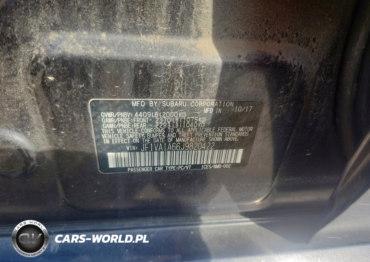 2018 Subaru Wrx VIN:JF1VA1A66J9820422 - 12