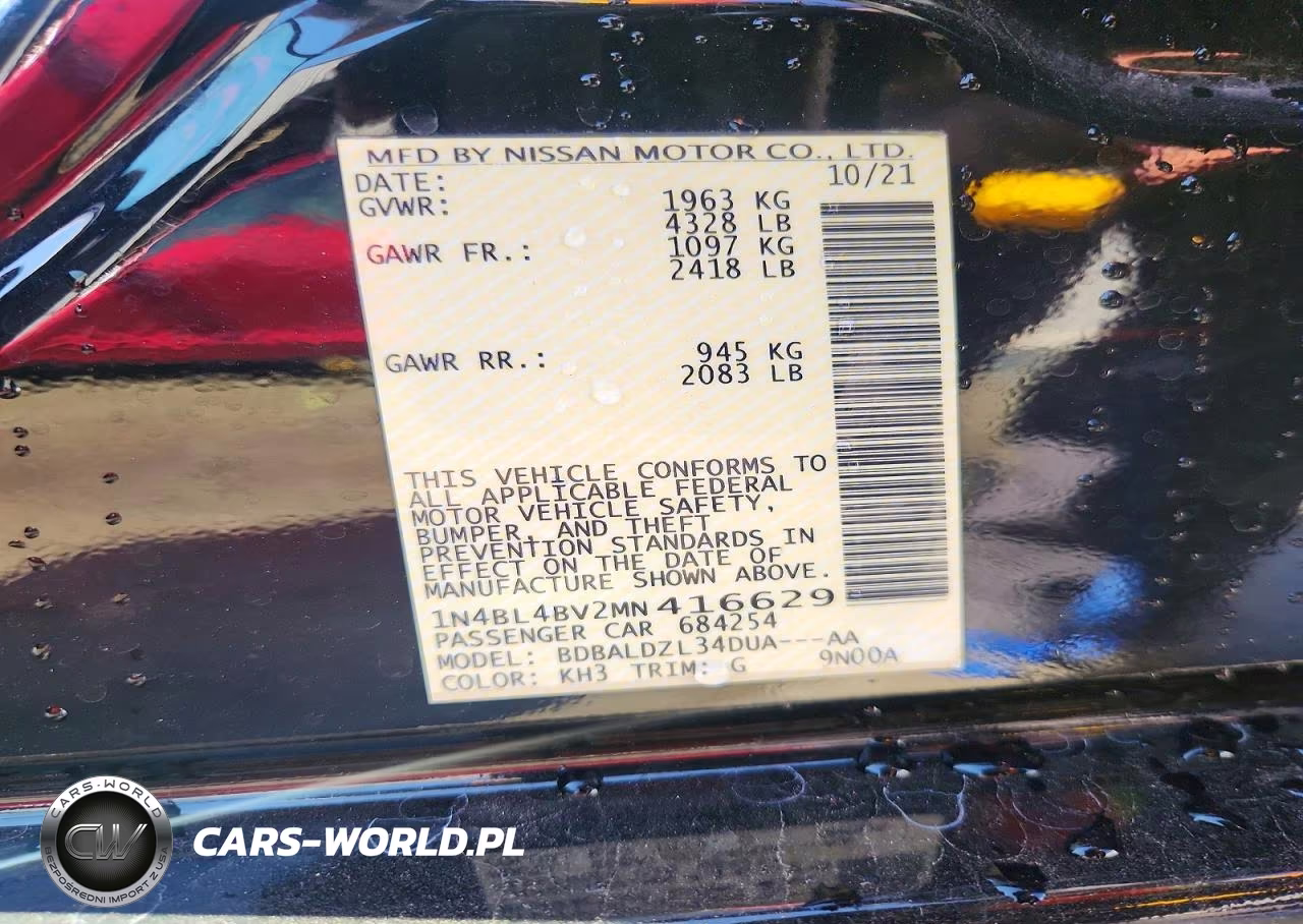 2021 Nissan Altima S VIN:1N4BL4BV2MN416629 - 12