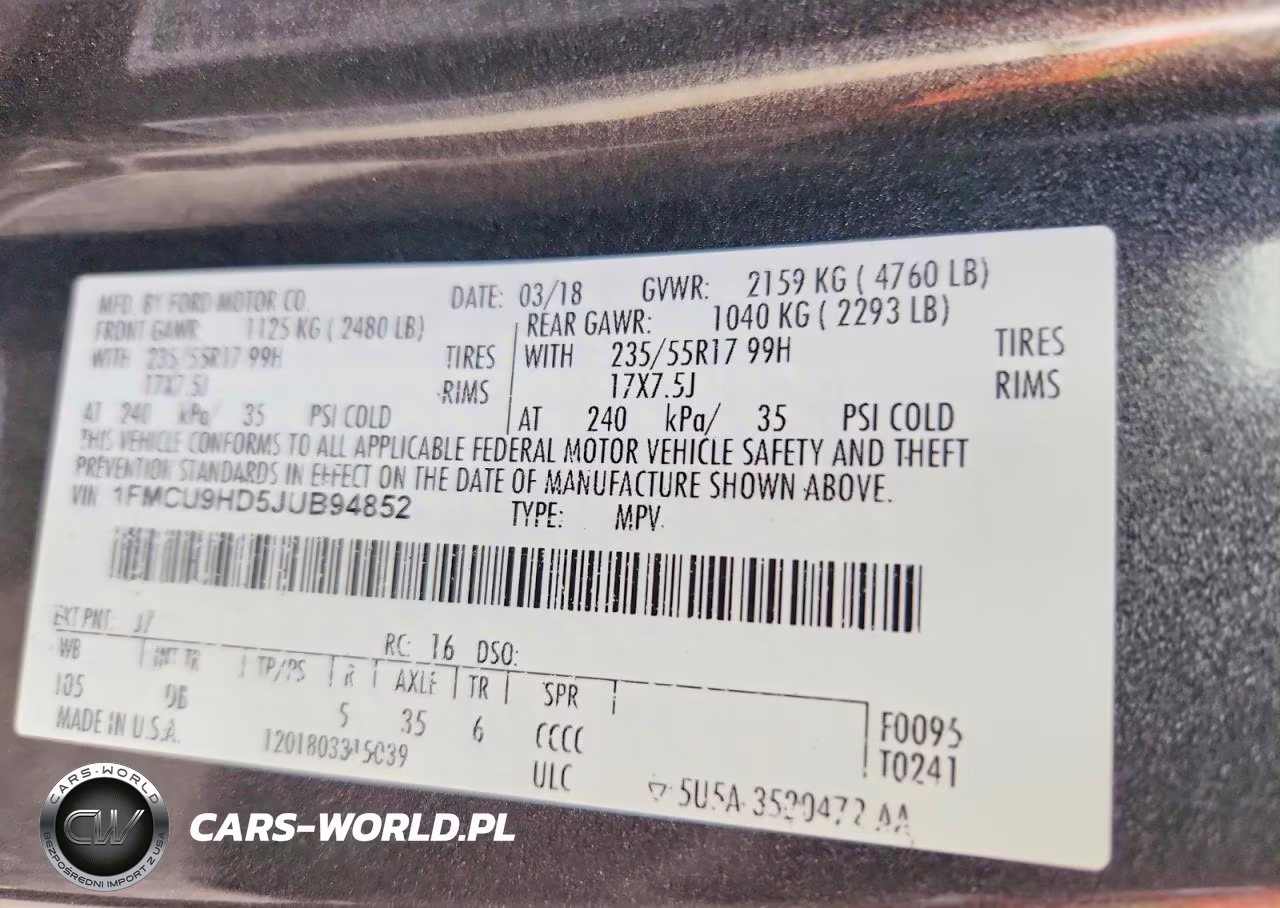 2018 Ford Escape Sel VIN:1FMCU9HD5JUB94852 - 13