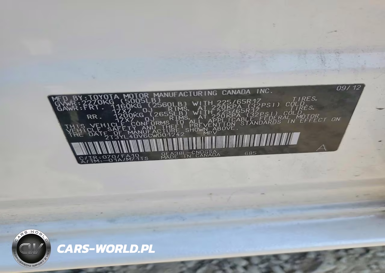 2012 Toyota Rav4 Ev Base VIN:2T3YL4DV6CW001242 - 13