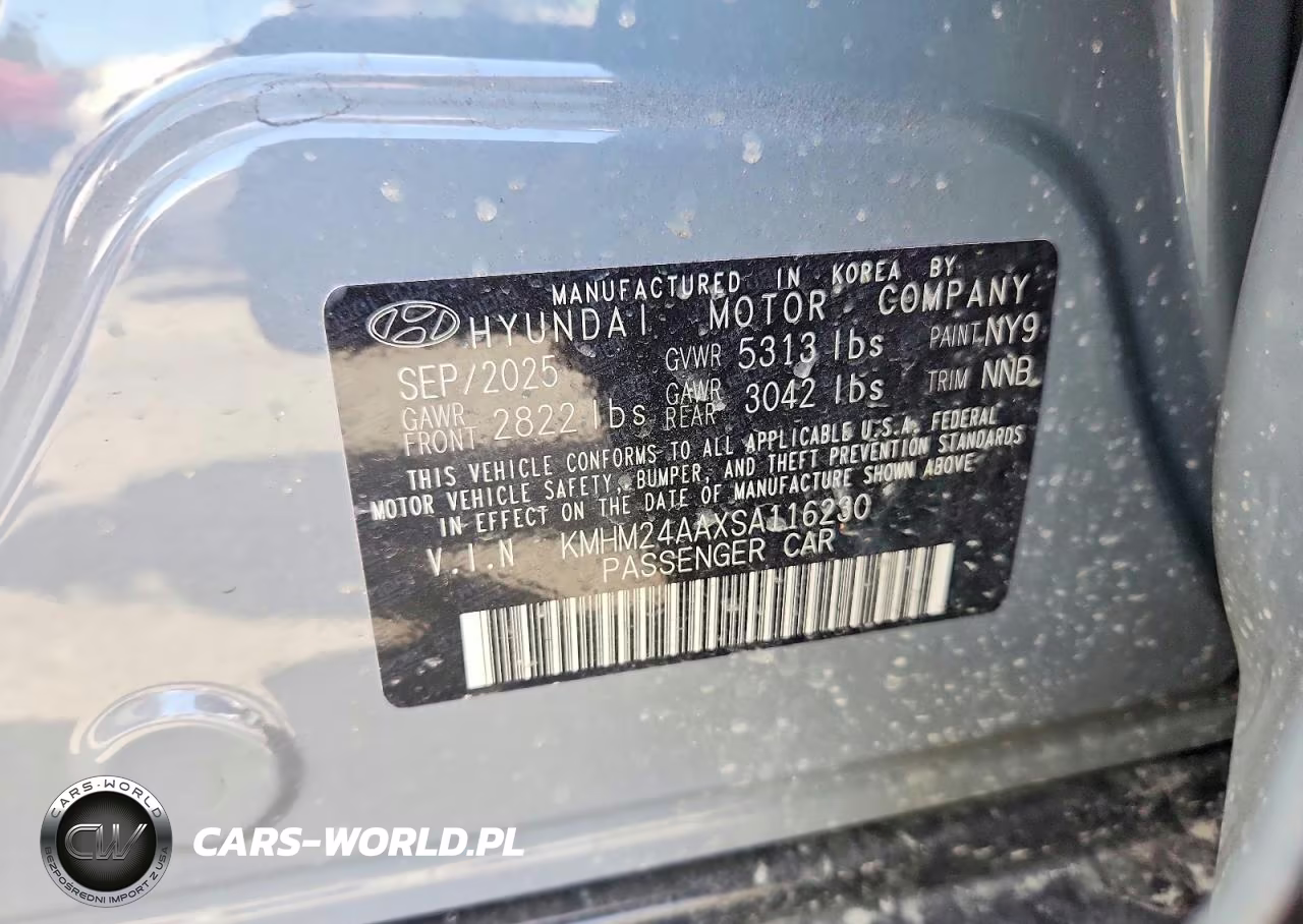2025 Hyundai Ioniq 6 Se VIN:KMHM24AAXSA116230 - 12
