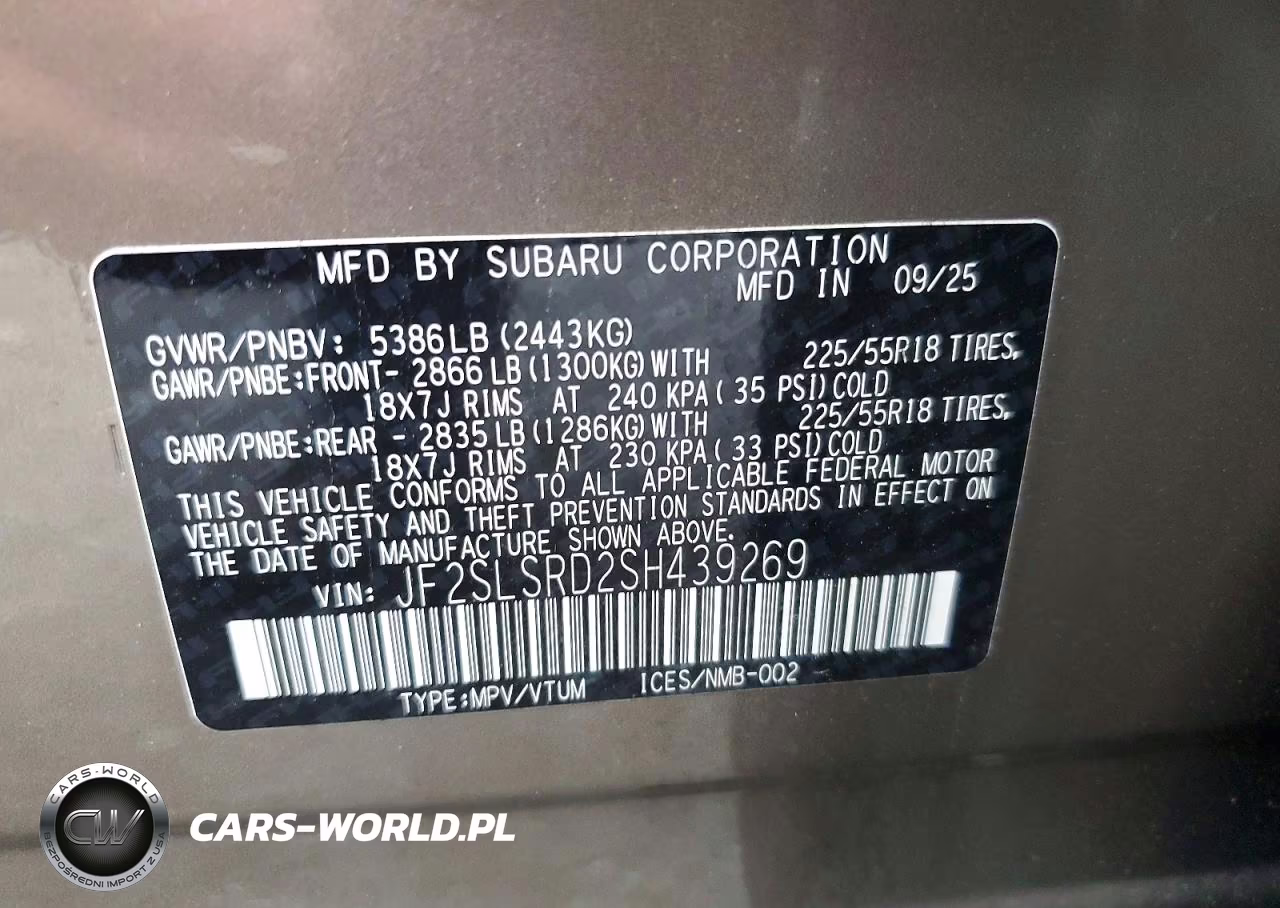 2025 Subaru Forester Limited VIN:JF2SLSRD2SH439269 - 13