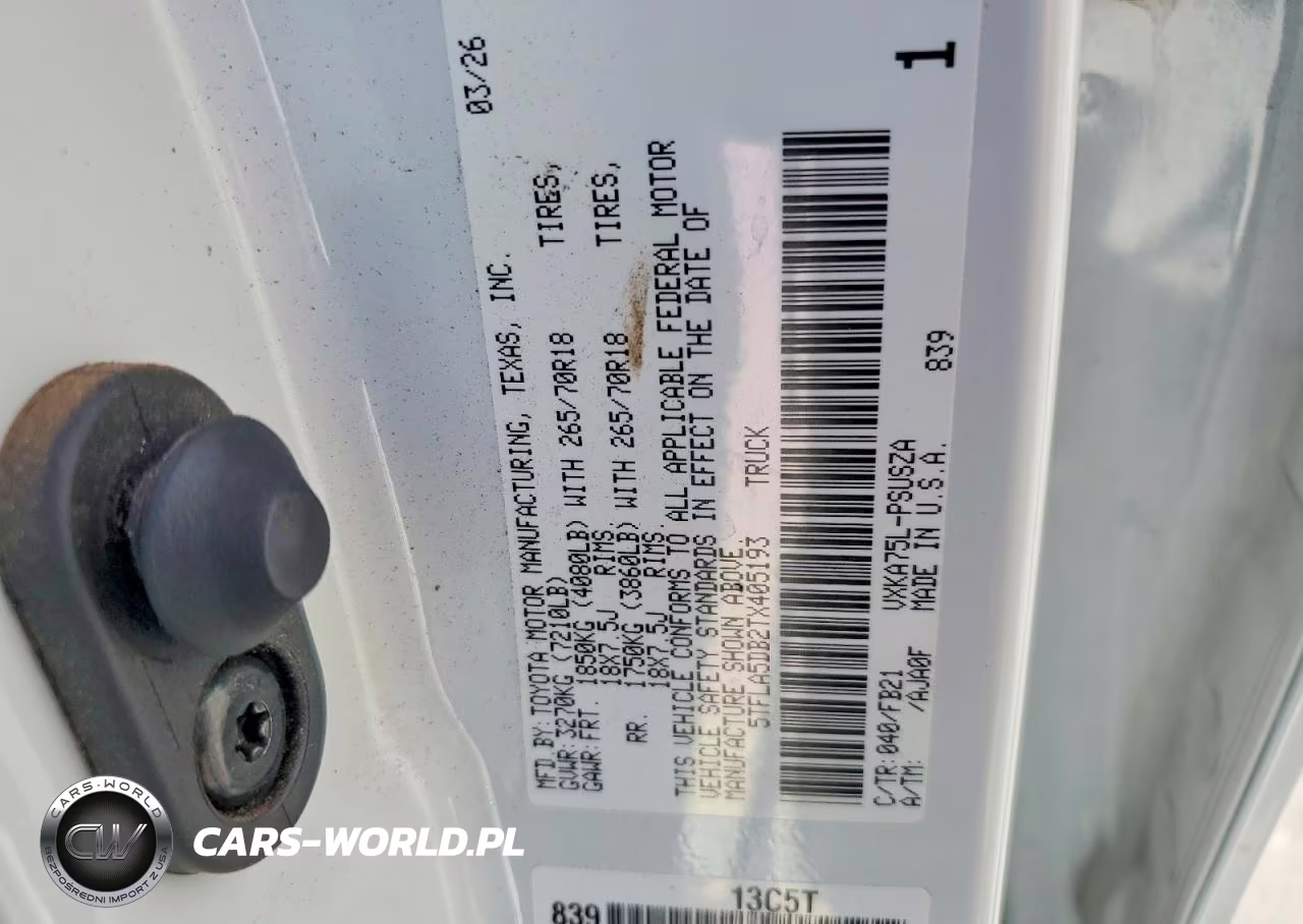 2026 Toyota Tundra Sr5 VIN:5TFLA5DB2TX405193 - 12