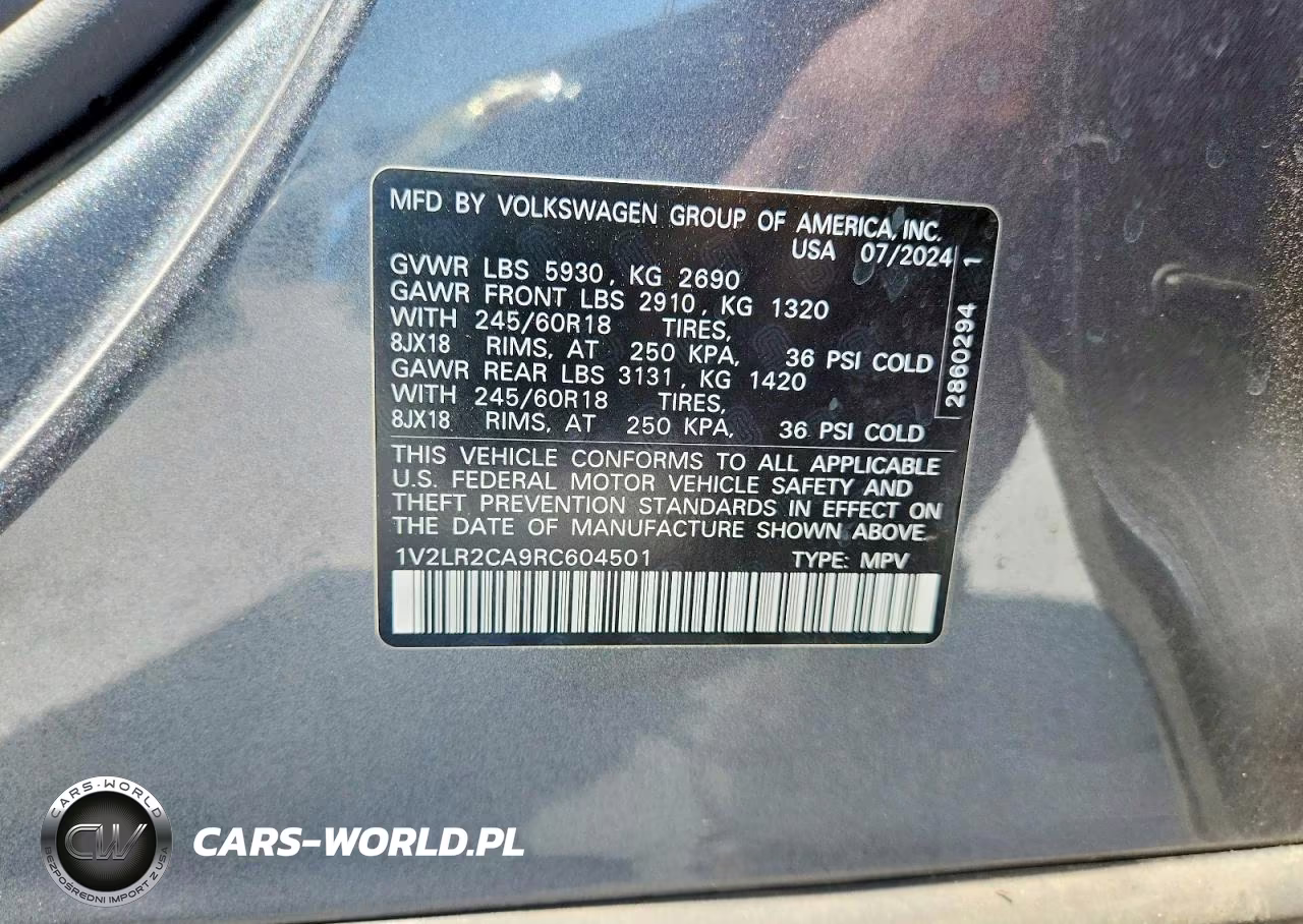 2024 Volkswagen Atlas Se VIN:1V2LR2CA9RC604501 - 14