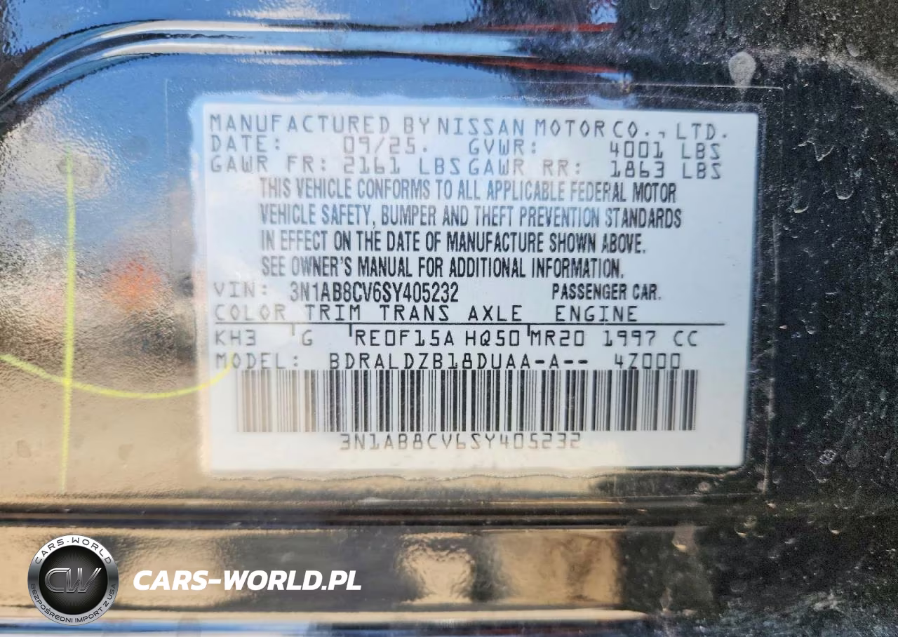 2025 Nissan Sentra Sv VIN:3N1AB8CV6SY405232 - 12