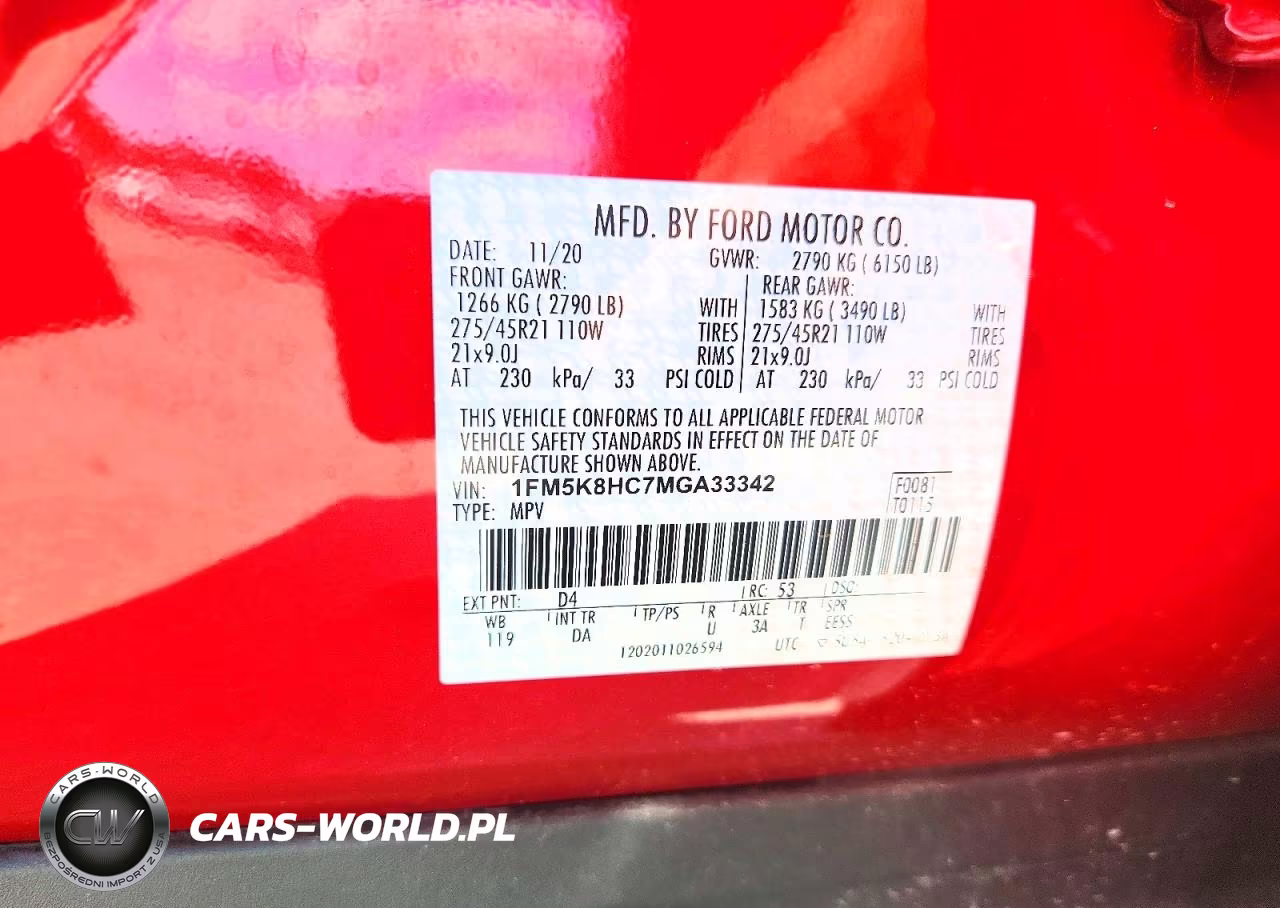 2021 Ford Explorer Platinum VIN:1FM5K8HC7MGA33342 - 12