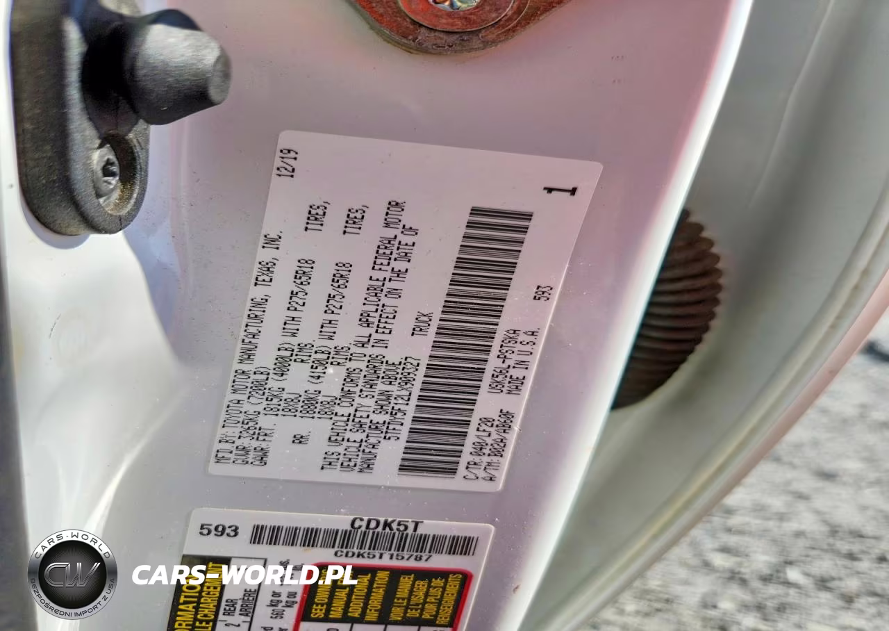 2020 Toyota Tundra Trd Pro VIN:5TFDY5F12LX909327 - 12