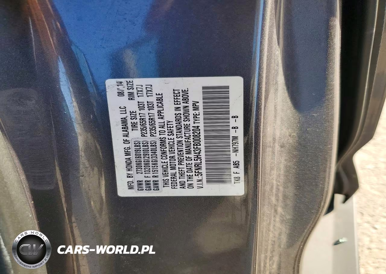 2015 Honda Odyssey Ex VIN:5FNRL5H43FB008204 - 12