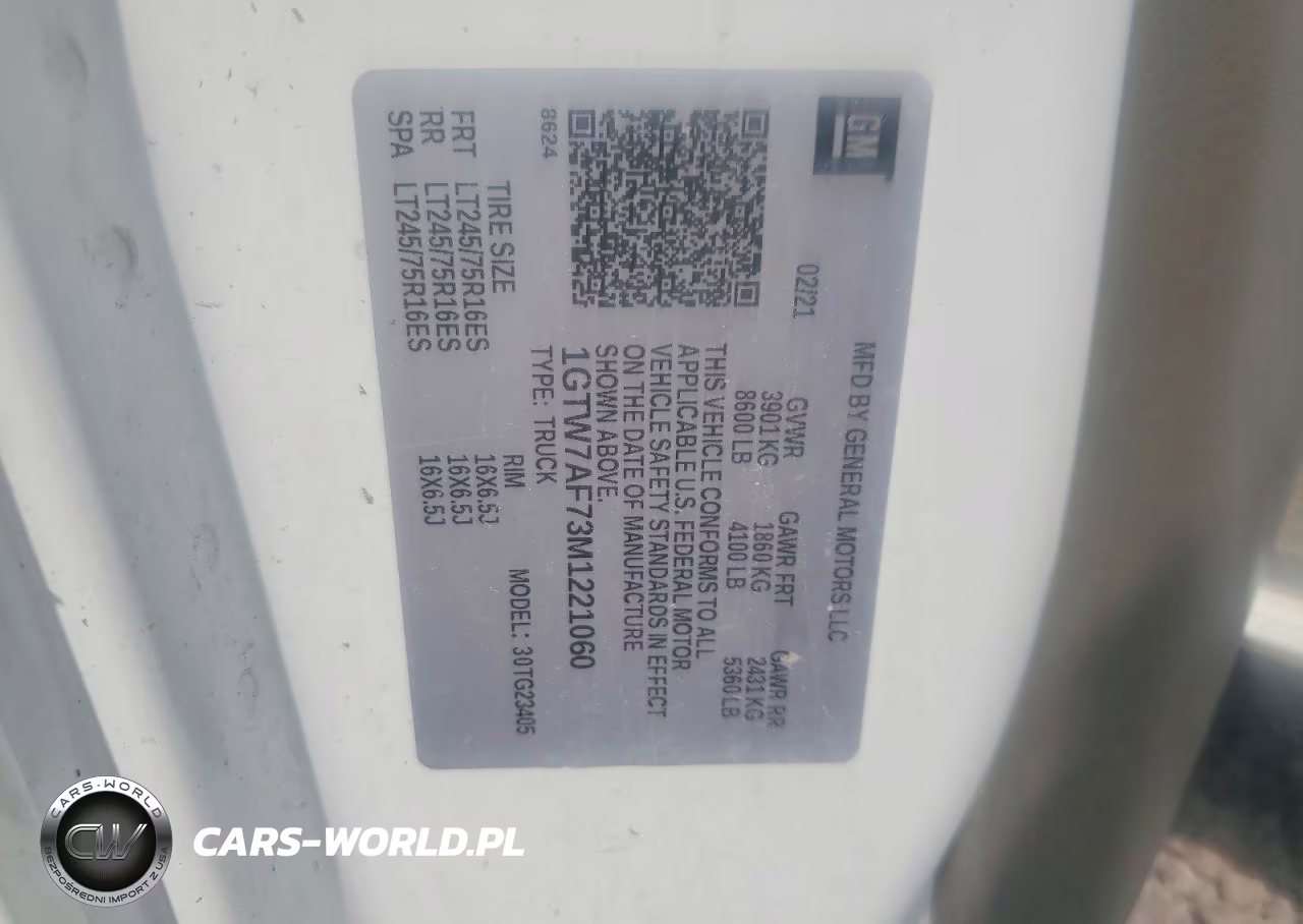 2021 GMC Savana G2500 VIN:1GTW7AF73M1221060 - 14