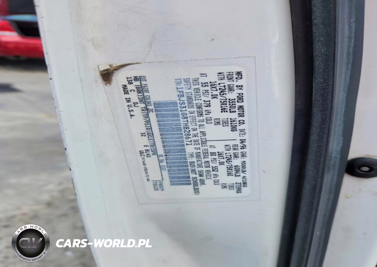 1996 Ford Econoline E350 Super Duty VIN:1FBJS31G8THB28671 - 14