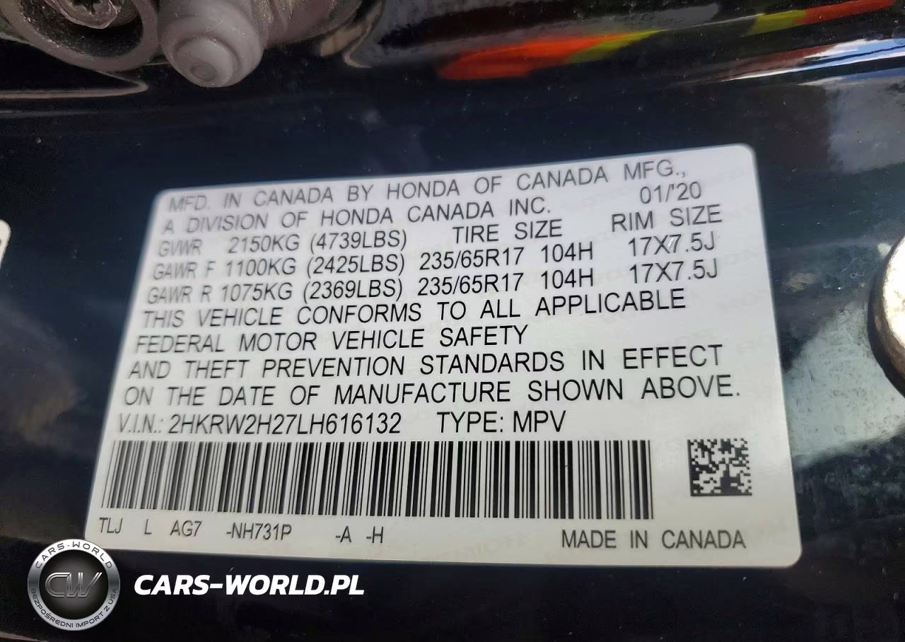 2020 Honda Cr-V Lx VIN:2HKRW2H27LH616132 - 13