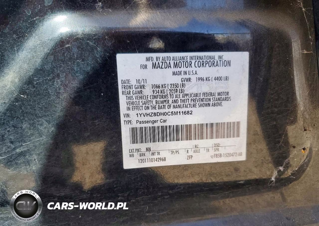 2012 Mazda 6 I VIN:1YVHZ8DH0C5M11682 - 12