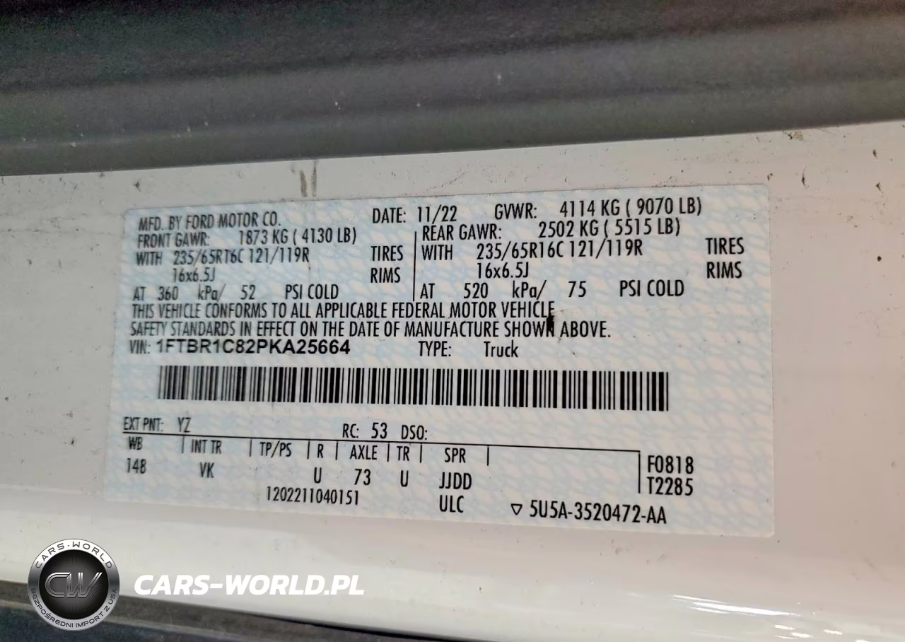 2023 Ford Transit 250 Delivery Van VIN:1FTBR1C82PKA25664 - 13