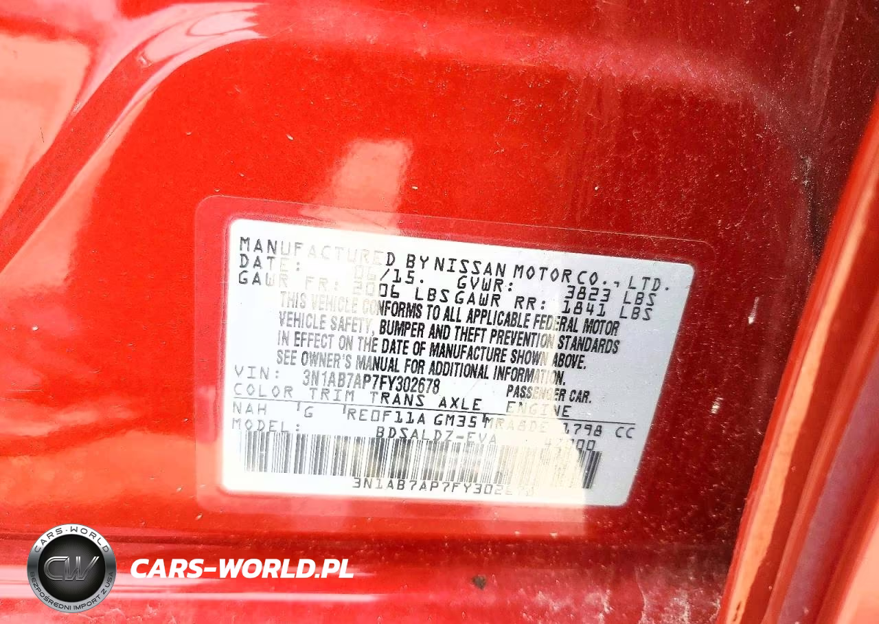2015 Nissan Sentra Sv VIN:3N1AB7AP7FY302678 - 13