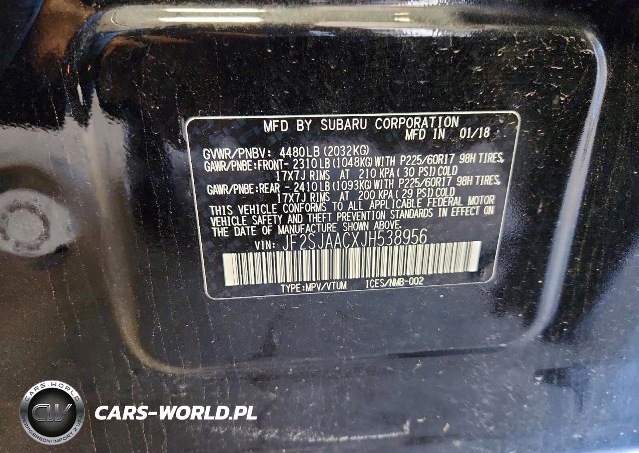 2018 Subaru Forester 2.5I VIN:JF2SJAACXJH538956 - 12
