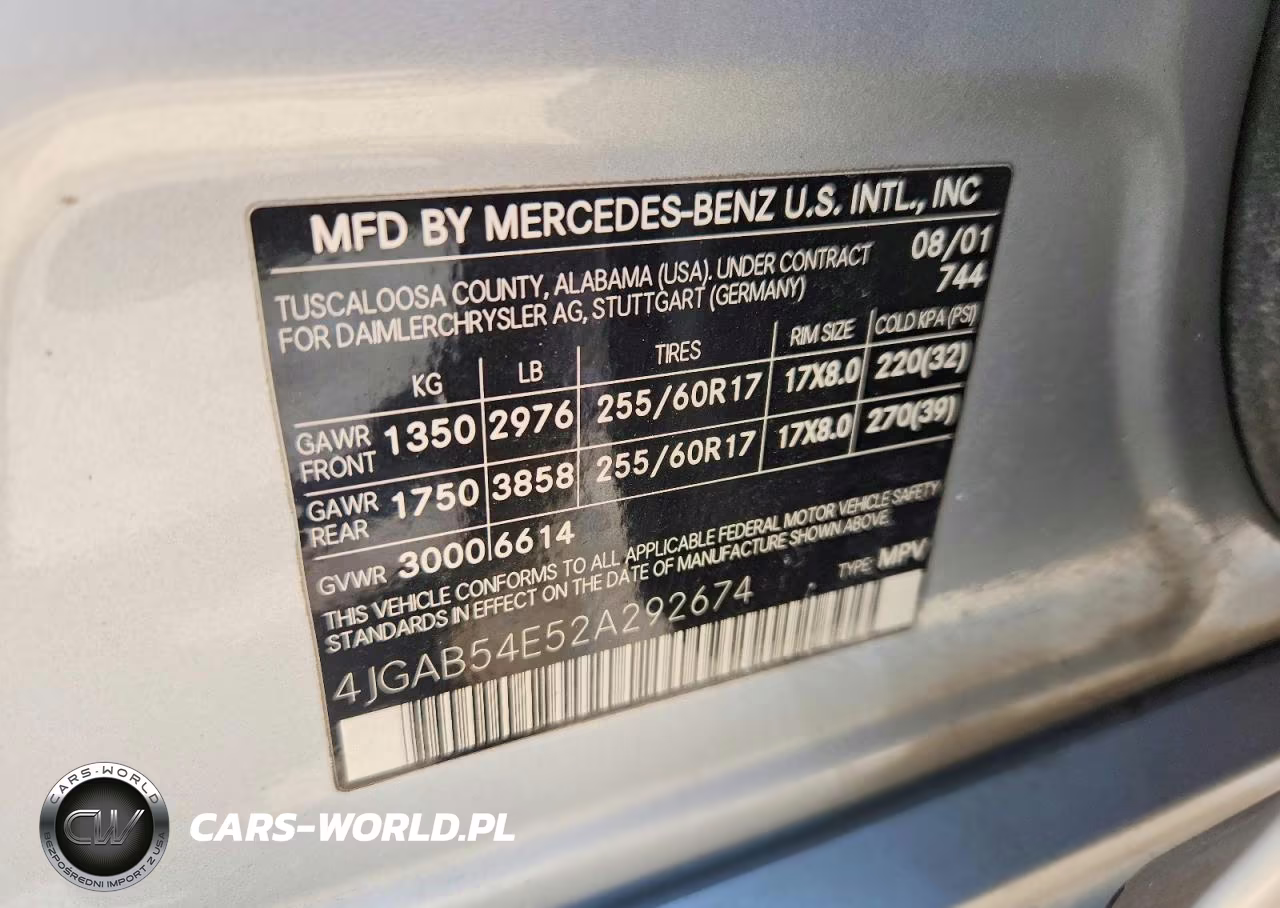 2002 Mercedes-Benz M-Class Ml320 VIN:4JGAB54E52A292674 - 12
