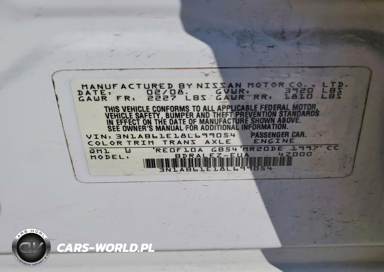 2008 Nissan Sentra 2.0 VIN:3N1AB61E18L699054 - 12