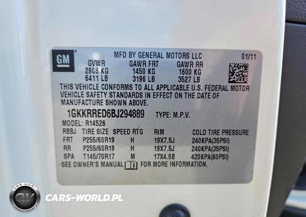 2011 GMC Acadia Slt-1 VIN:1GKKRRED6BJ294889 - 13