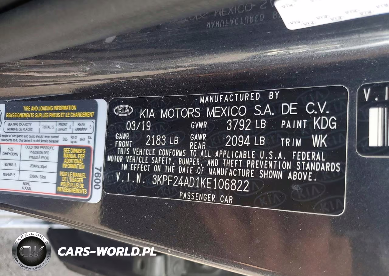 2019 Kia Forte Fe VIN:3KPF24AD1KE106822 - 12