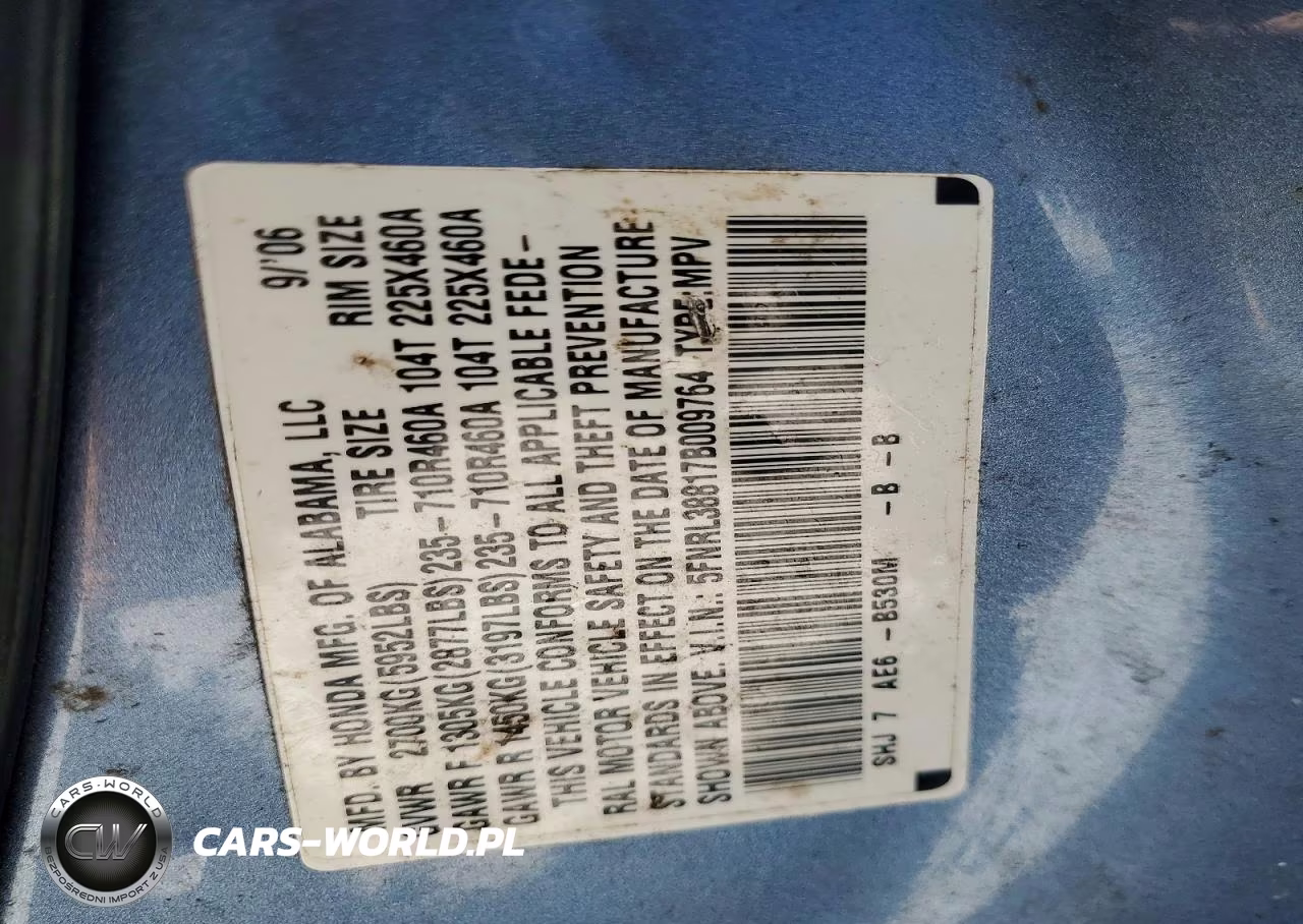 2007 Honda Odyssey Touring VIN:5FNRL38817B009764 - 13