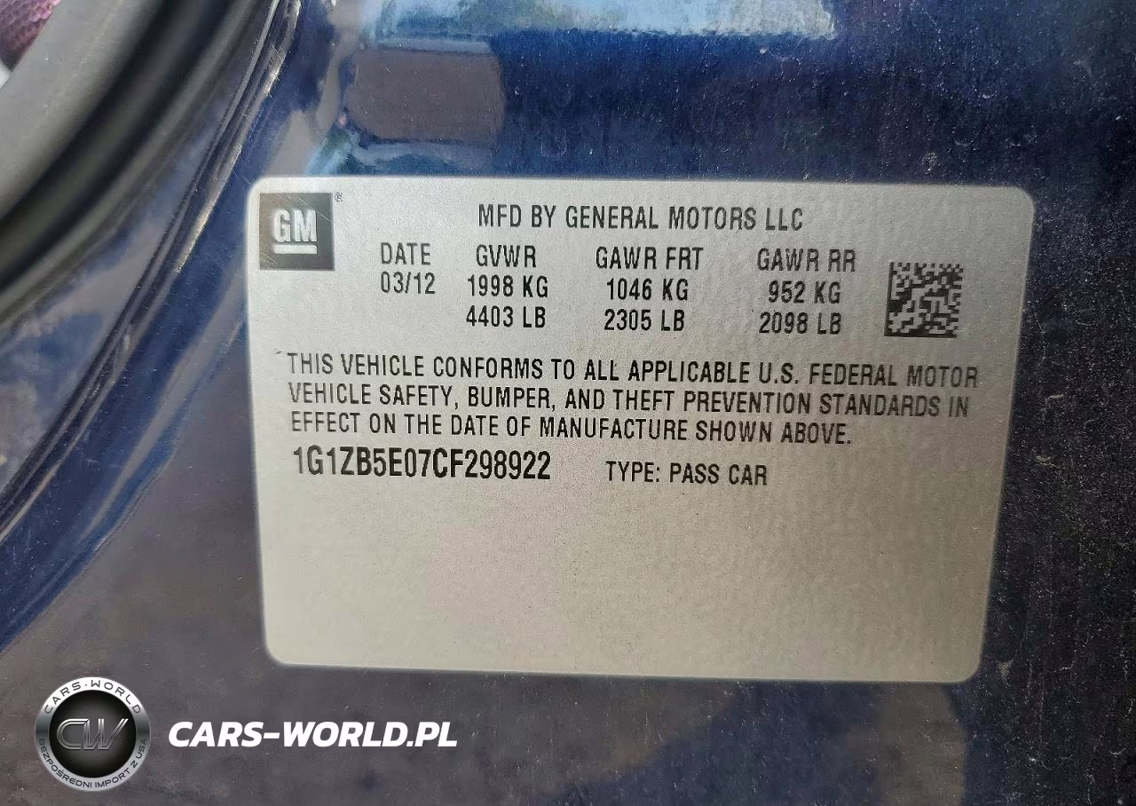 2012 Chevrolet Malibu Ls VIN:1G1ZB5E07CF298922 - 13