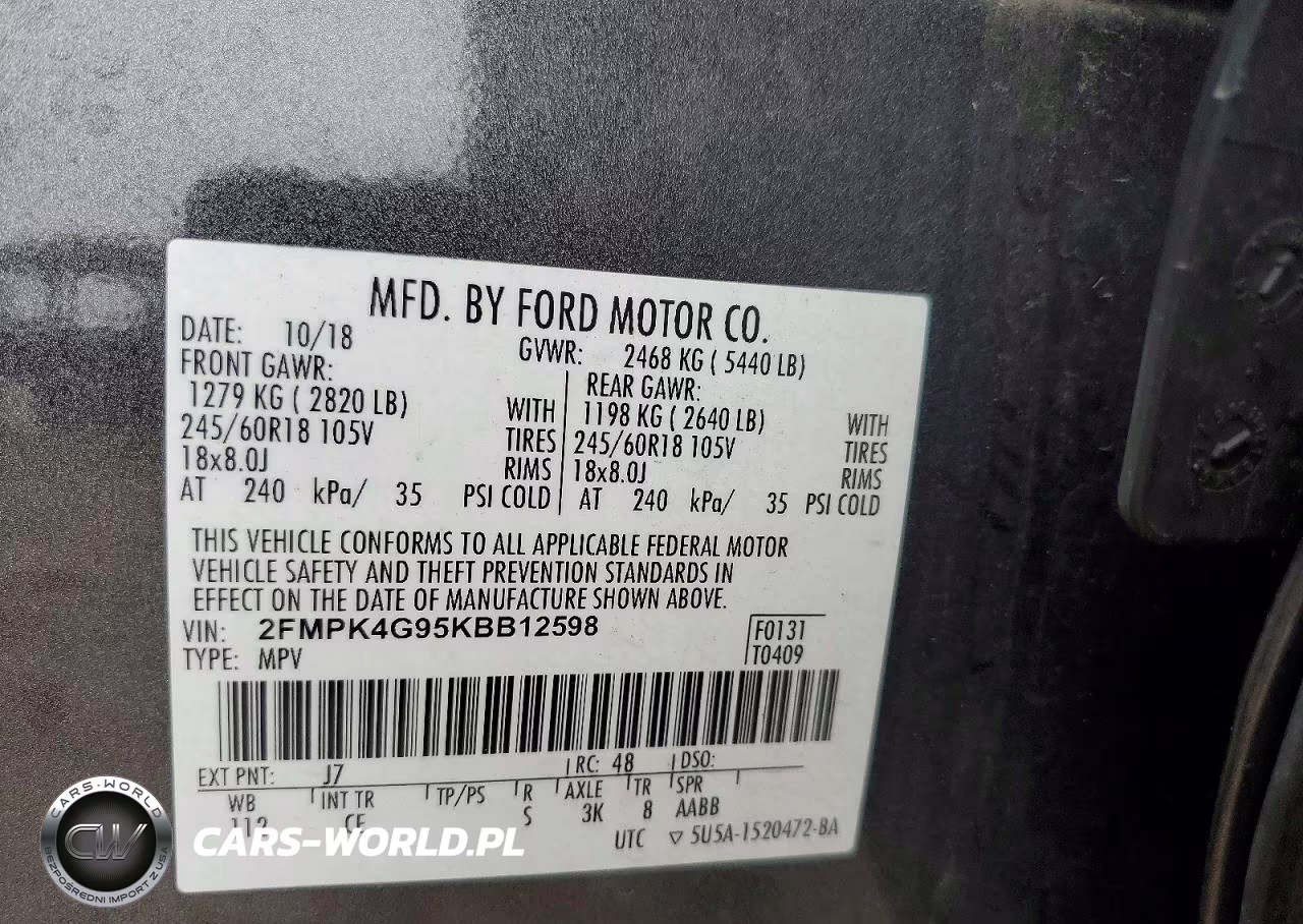 2019 Ford Edge Se VIN:2FMPK4G95KBB12598 - 13