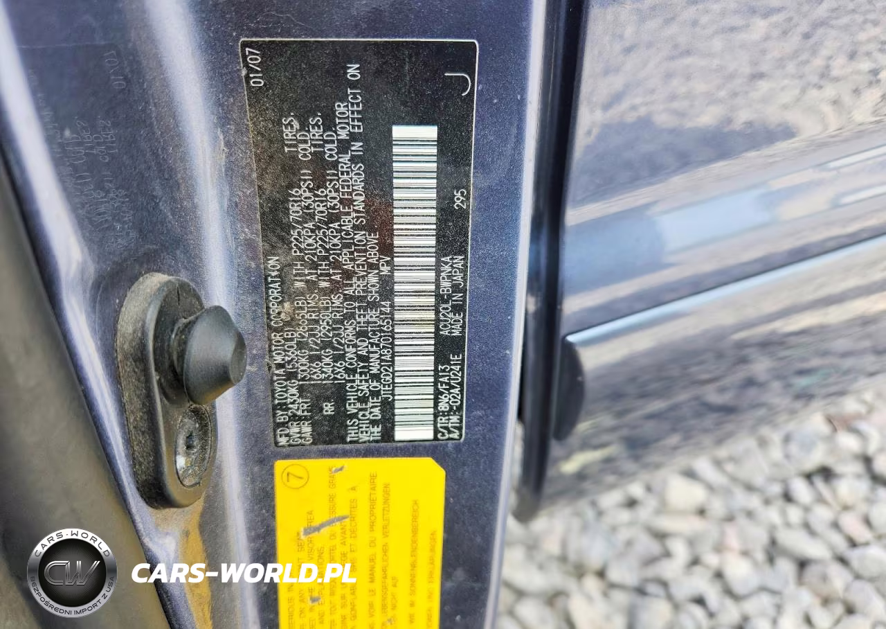 2007 Toyota Highlander Base VIN:JTEGD21A870165144 - 12