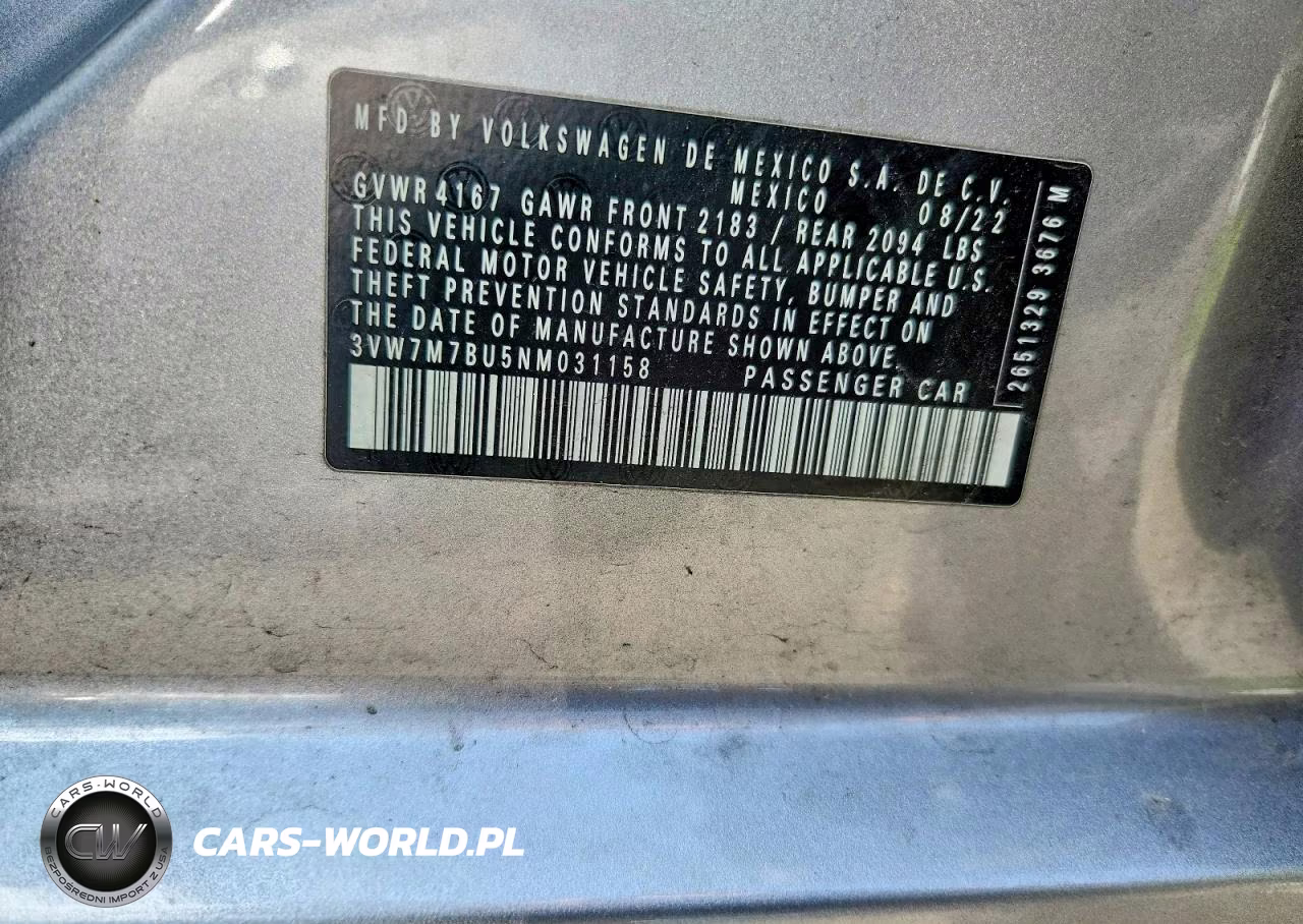 2022 Volkswagen Jetta Se VIN:3VW7M7BU5NM031158 - 12