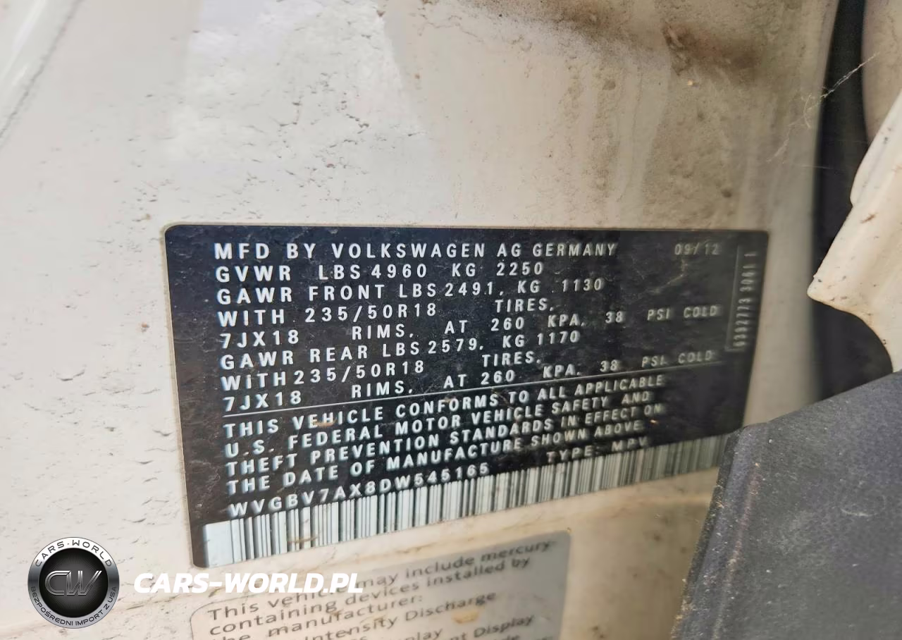 2013 Volkswagen Tiguan S VIN:WVGBV7AX8DW545165 - 13