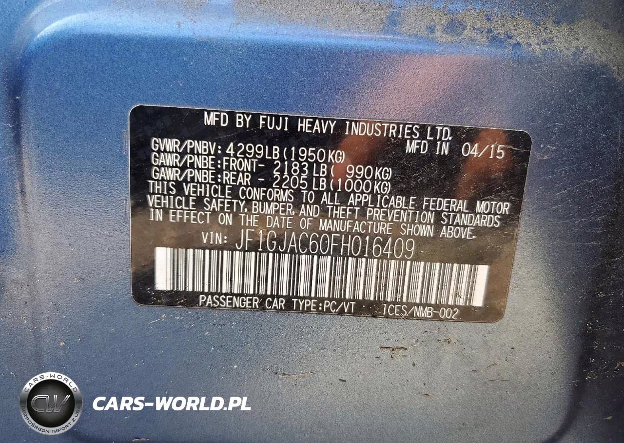 2015 Subaru Impreza Premium VIN:JF1GJAC60FH016409 - 12