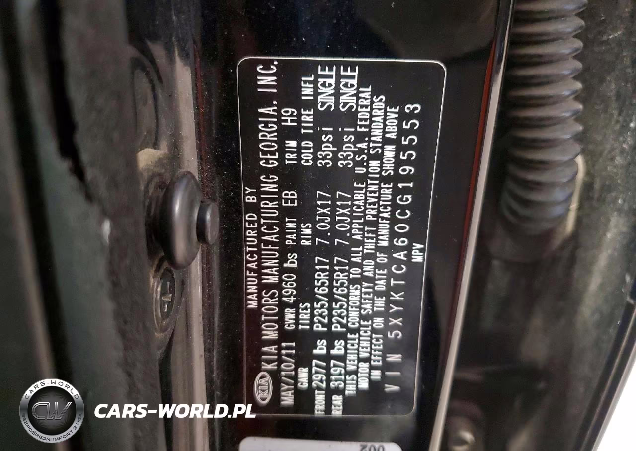 2012 Kia Sorento Lx VIN:5XYKTCA60CG195553 - 13