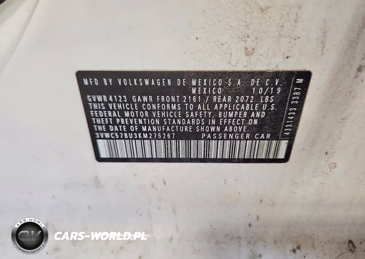 2019 Volkswagen Jetta S VIN:3VWC57BU3KM275267 - 12