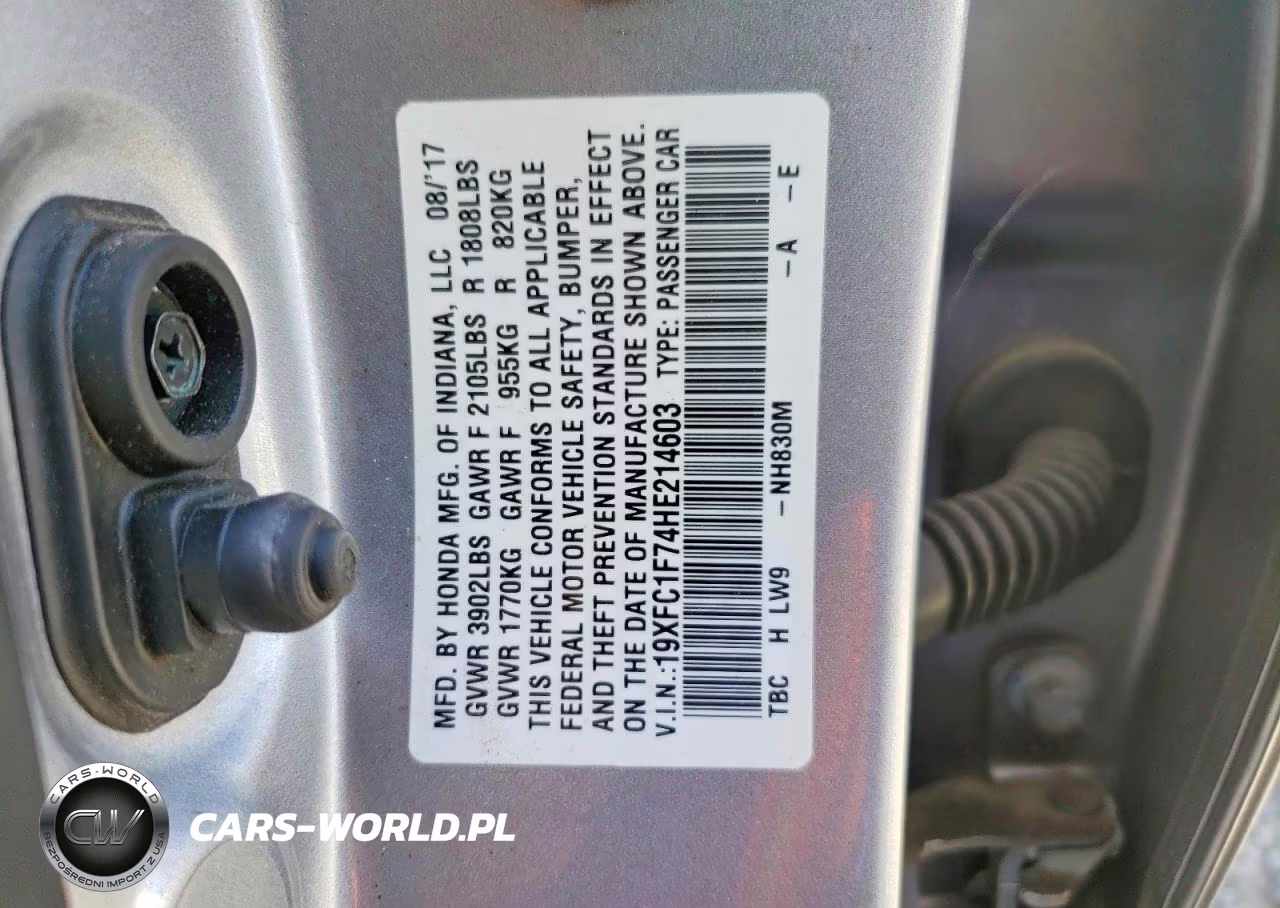 2017 Honda Civic Exl VIN:19XFC1F74HE214603 - 12