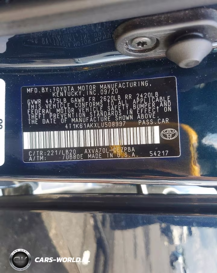 2020 Toyota Camry Xse VIN:4T1K61AKXLU508997 - 12