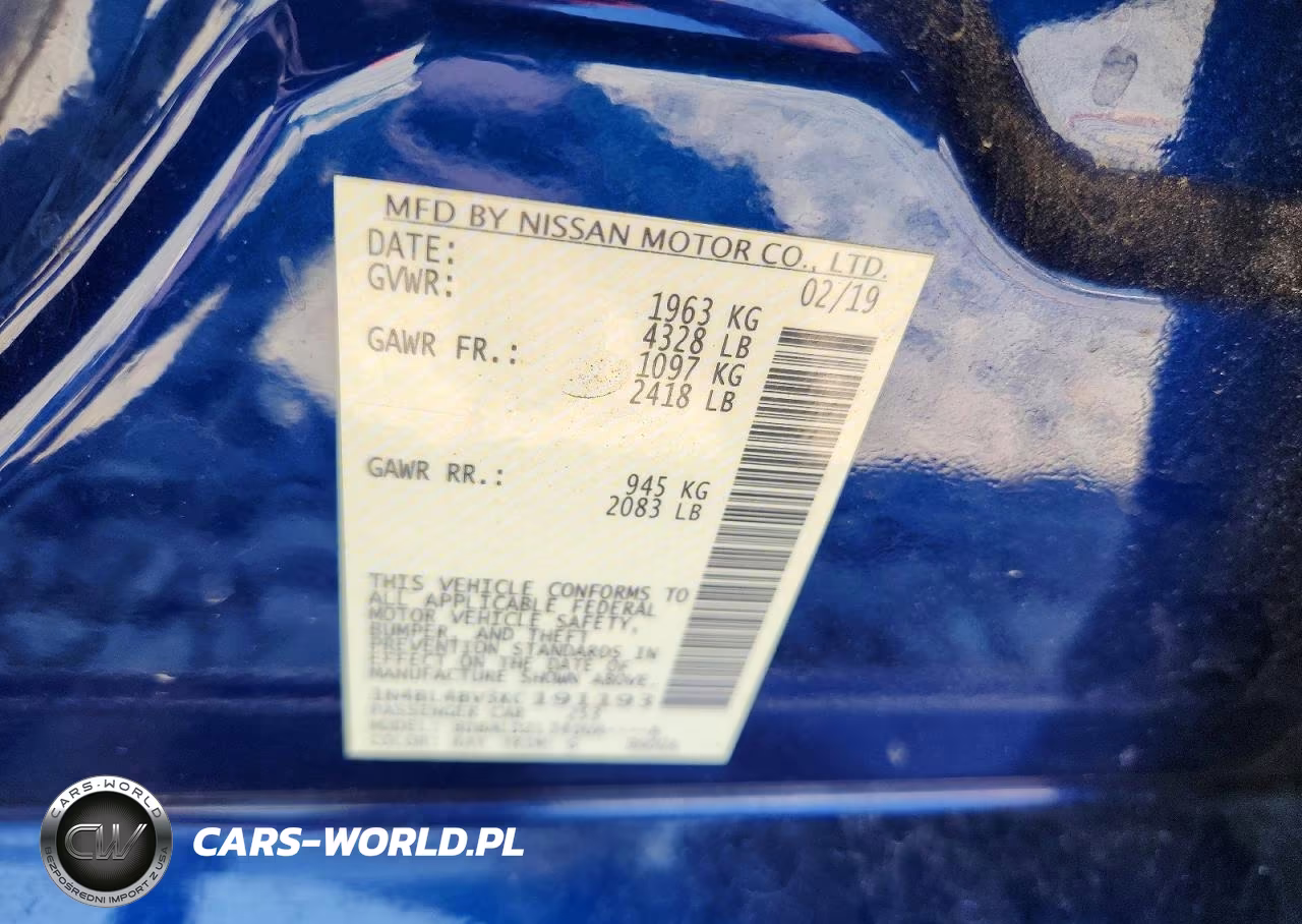 2019 Nissan Altima S VIN:1N4BL4BV3KC191193 - 12
