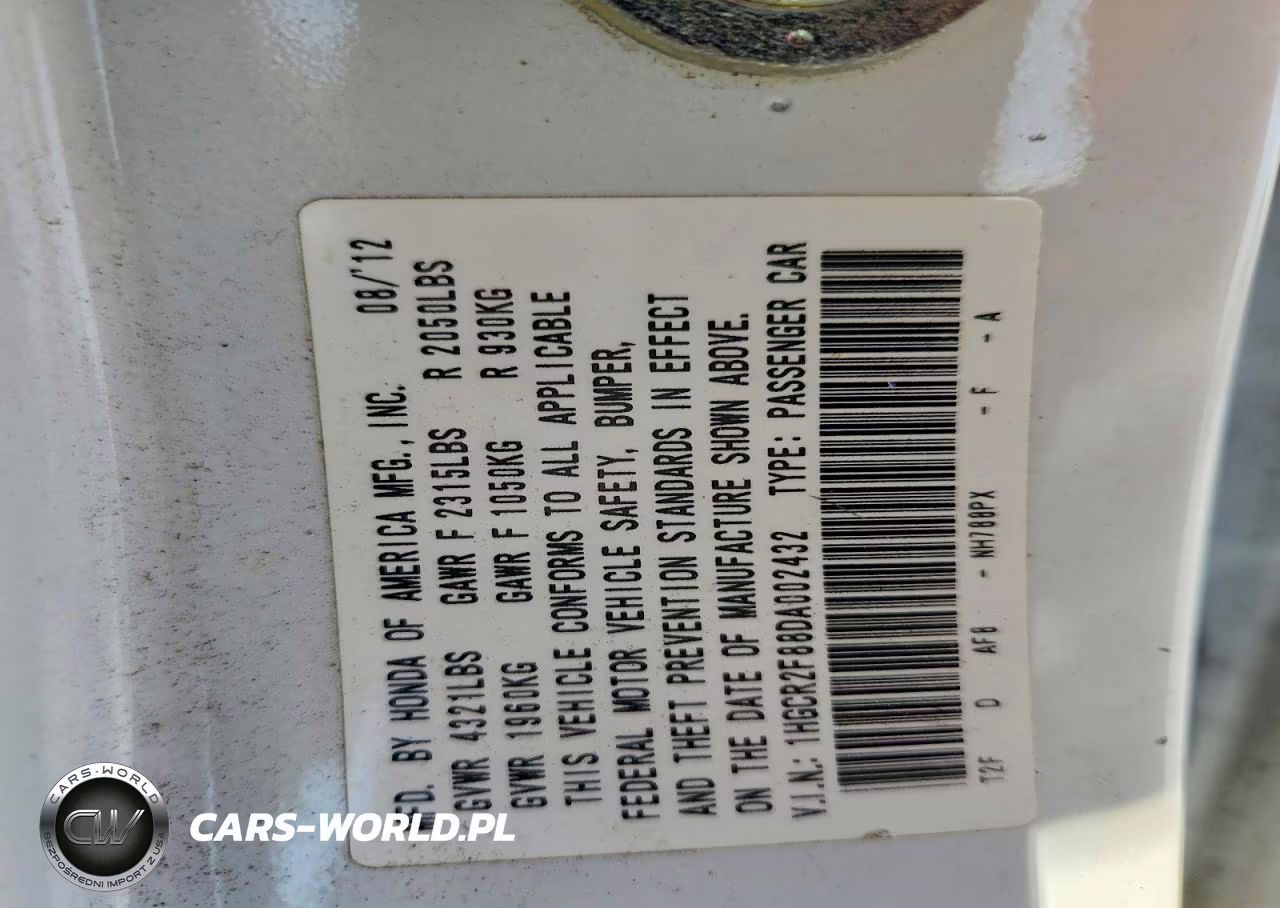 2013 Honda Accord Exl VIN:1HGCR2F88DA002432 - 13