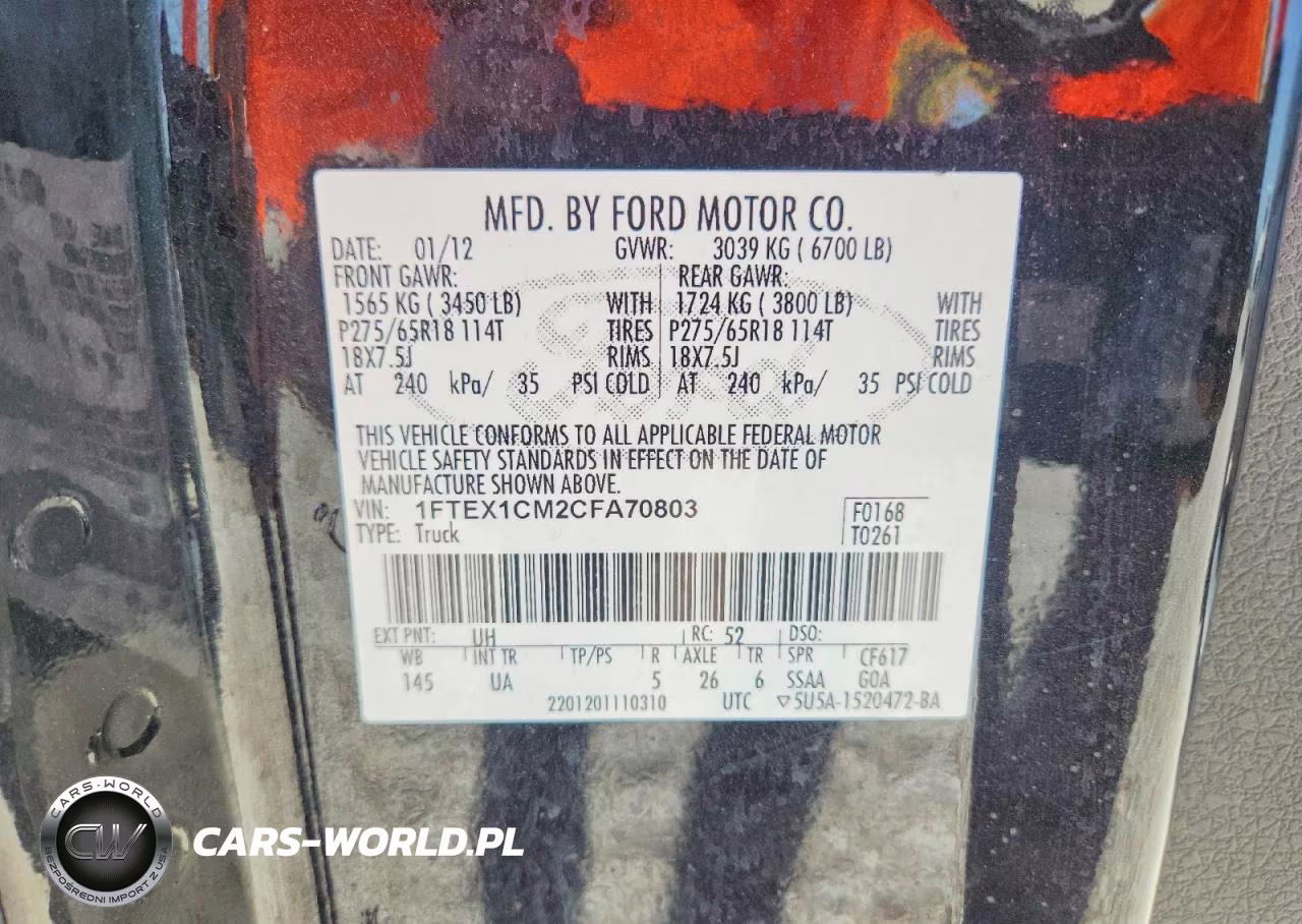 2012 Ford F150 Super Cab VIN:1FTEX1CM2CFA70803 - 12