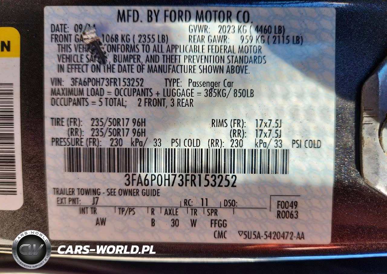 2015 Ford Fusion Se VIN:3FA6P0H73FR153252 - 12