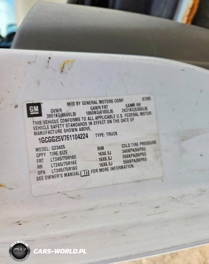 2006 Chevrolet Express 2500 Delivery Van VIN:1GCGG25V761104224 - 13