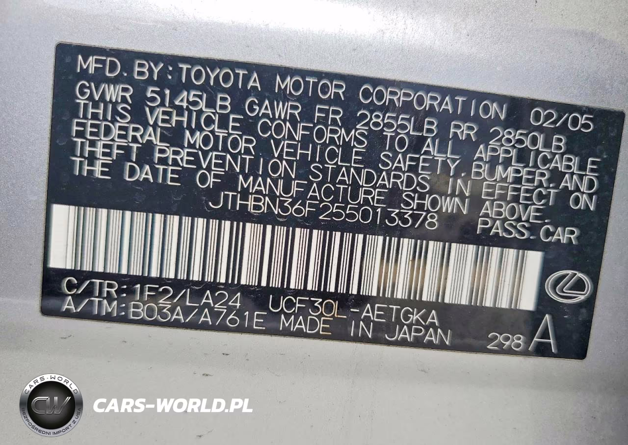 2005 Lexus Ls 430 VIN:JTHBN36F255013378 - 12