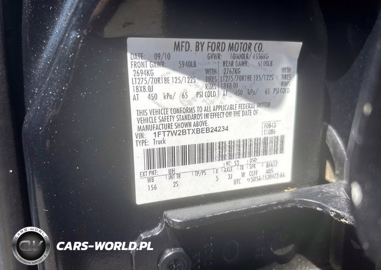 2011 Ford F250 Super Duty VIN:1FT7W2BTXBEB24234 - 10